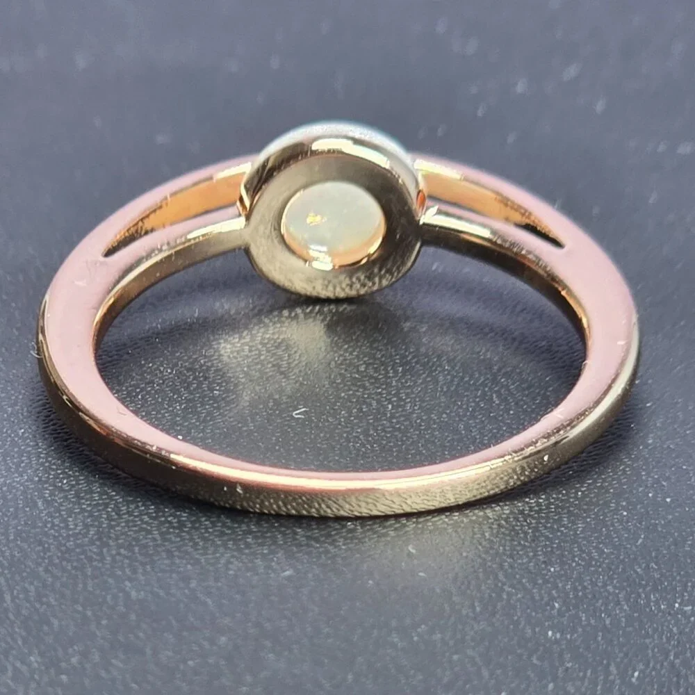 Rose Golden Plated‎ Adjustable Ring With Synthetic Opal Size 10 (NWOT)